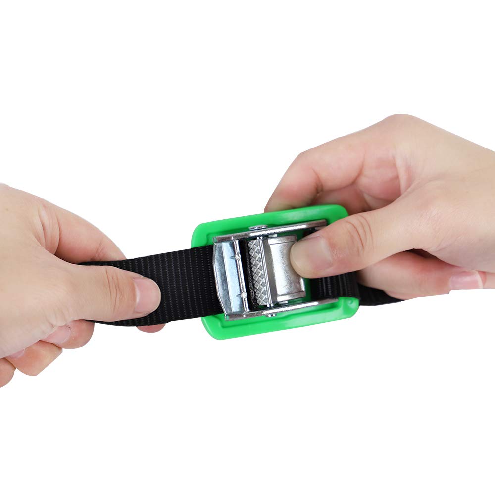 Xstrap Standard Padded Cam Lock Buckle 6Pk 8Ft Powersports Tie-Downs Black Lashing Straps, Come With A Drawstring Bag, For Securing Cargo, Luggage, Kayak