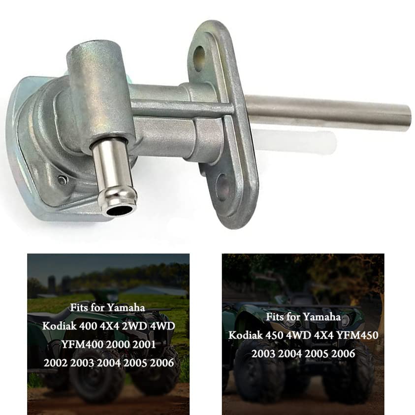 Earlyred Fuel Tank Switch Valve With Lever Screw Compatible With Yamaha Kodiak Yfm400Fa Yfm450Fa Yfm400 Yfm450 4X4 2003-2006 Fuel Petcock Switch Shutoff Valve And Lines Replace 5Gh-24500-10-00
