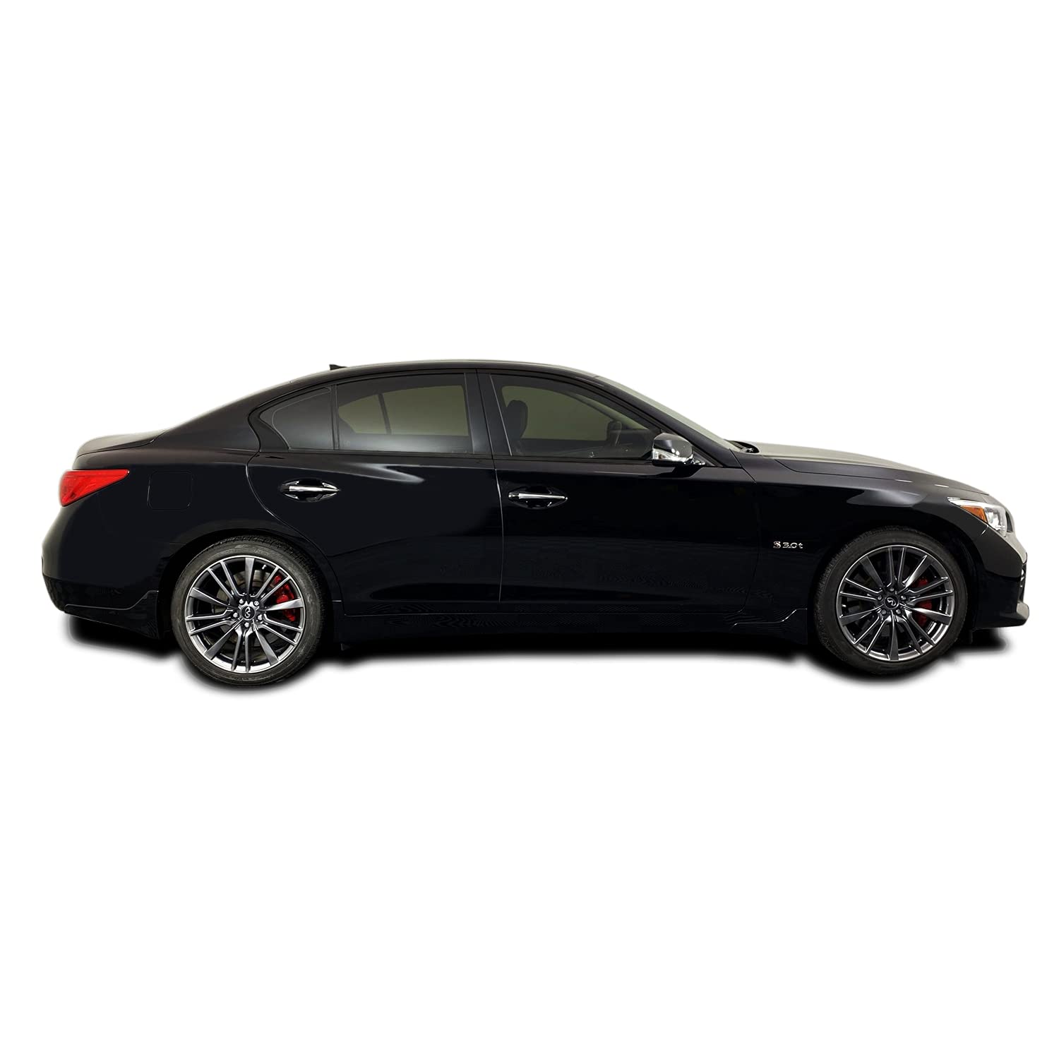 Slickmod Chrome Delete Blackout Vinyl Overlay For 2014-2022 Infiniti Q50 Q50S Sedan Window Trim (Gloss Black)