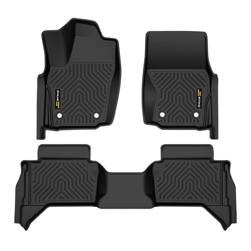G-PLUS Floor Mats Compatible with Toyota Tacoma Double Cab 2024-2025,Fit Automatic Transmission, 1st & 2nd Row All Weather Prote