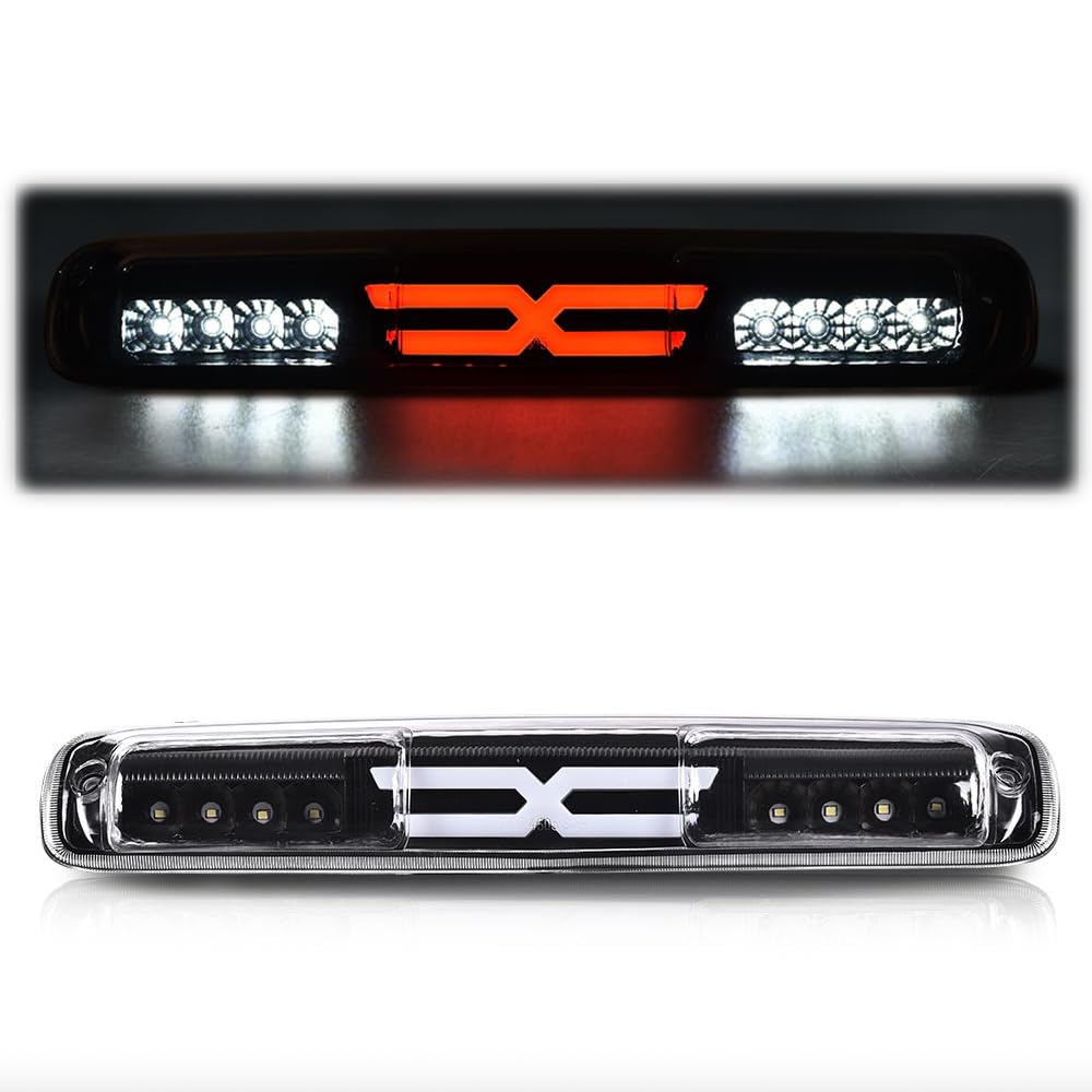Pit66 3Rd Brake Light Compatible With Chevy Silverado 1500 2500 3500 & Hd Models (99-06 Silverado/Sierra X Clear Lens)
