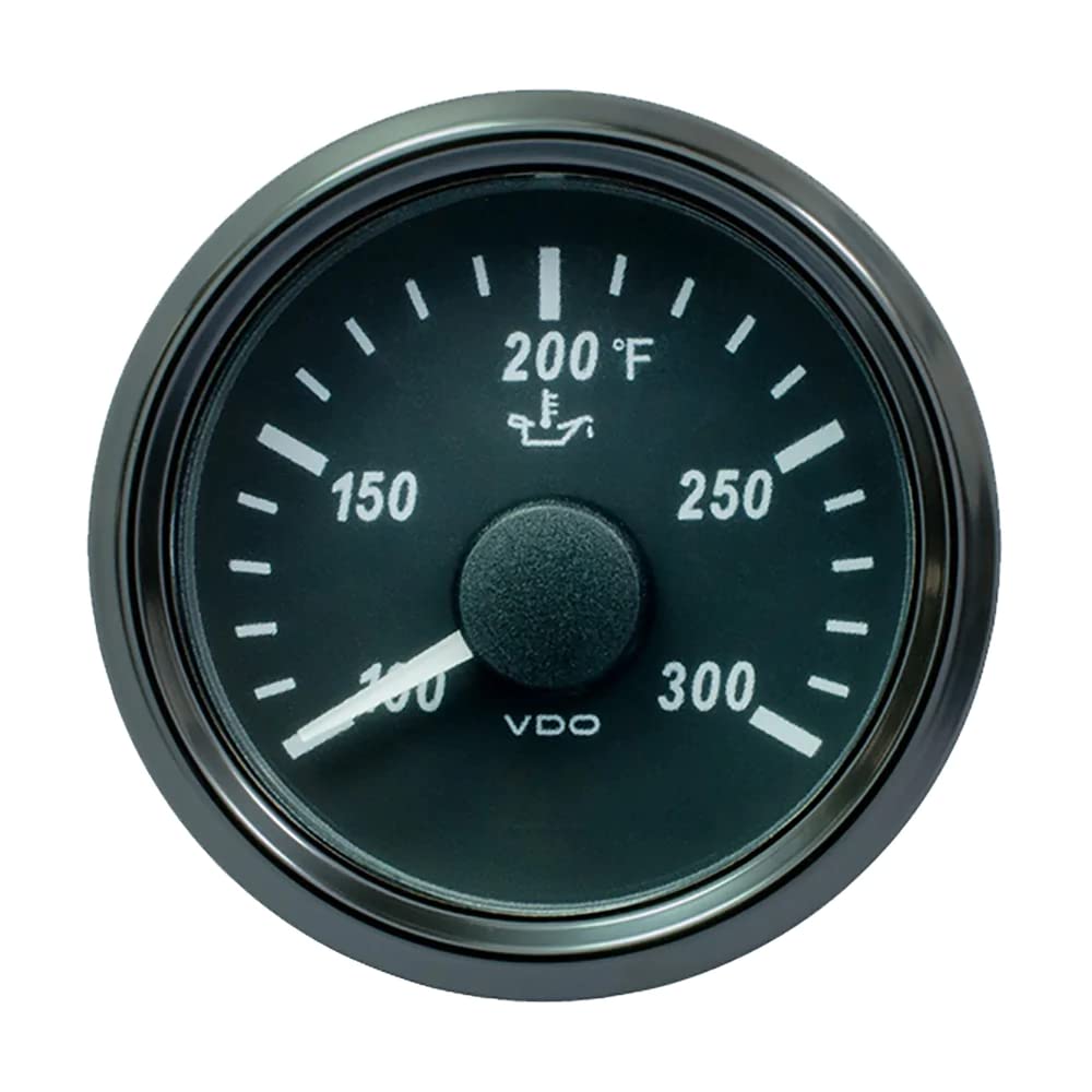 Vdo Singleviu 52Mm (2-1/16'') Oil Temp. Gauge - 300 F - 322-18 Ohm