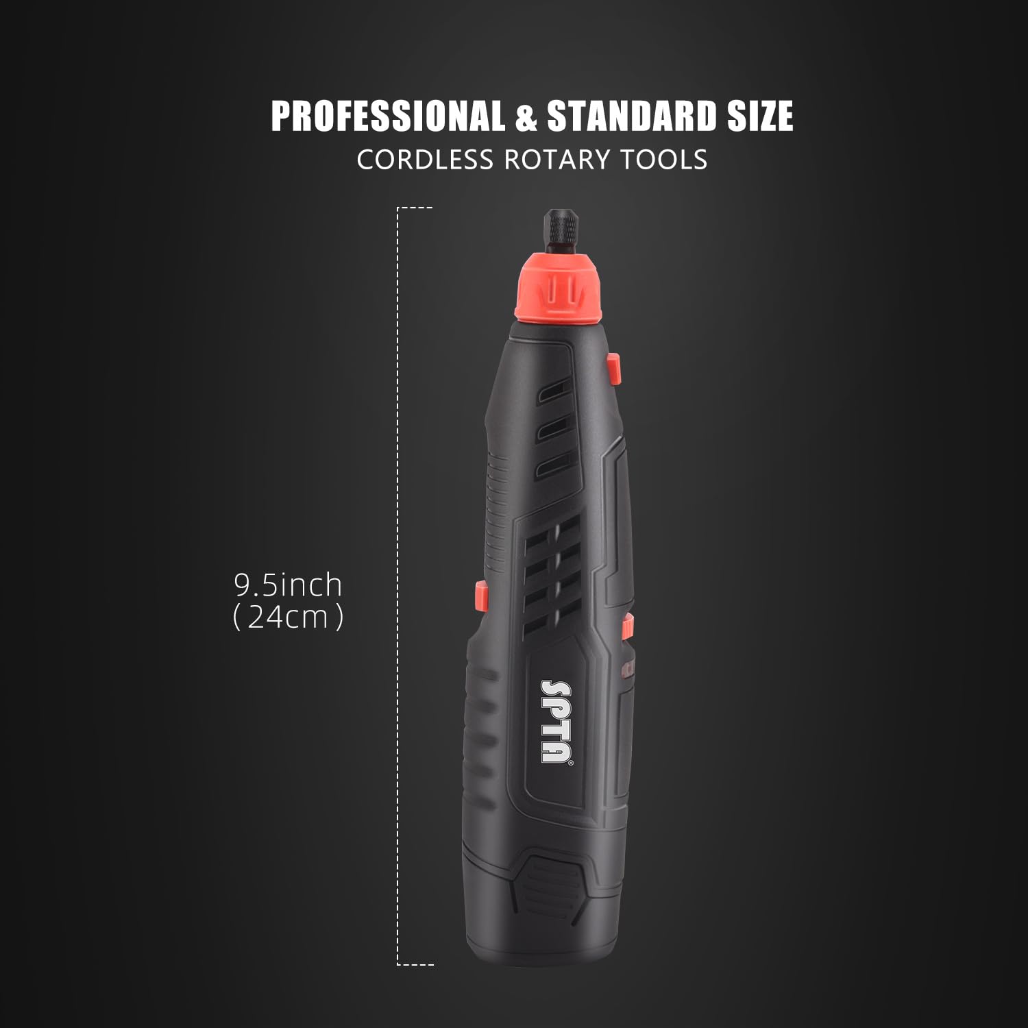 Cordless Rotary Tool, SPTA Cordless Mini Car Polisher, 36Pcs 12V Li-ion Battery IVT 5,000-25,000 RPM Small Buffer Polisher Polis