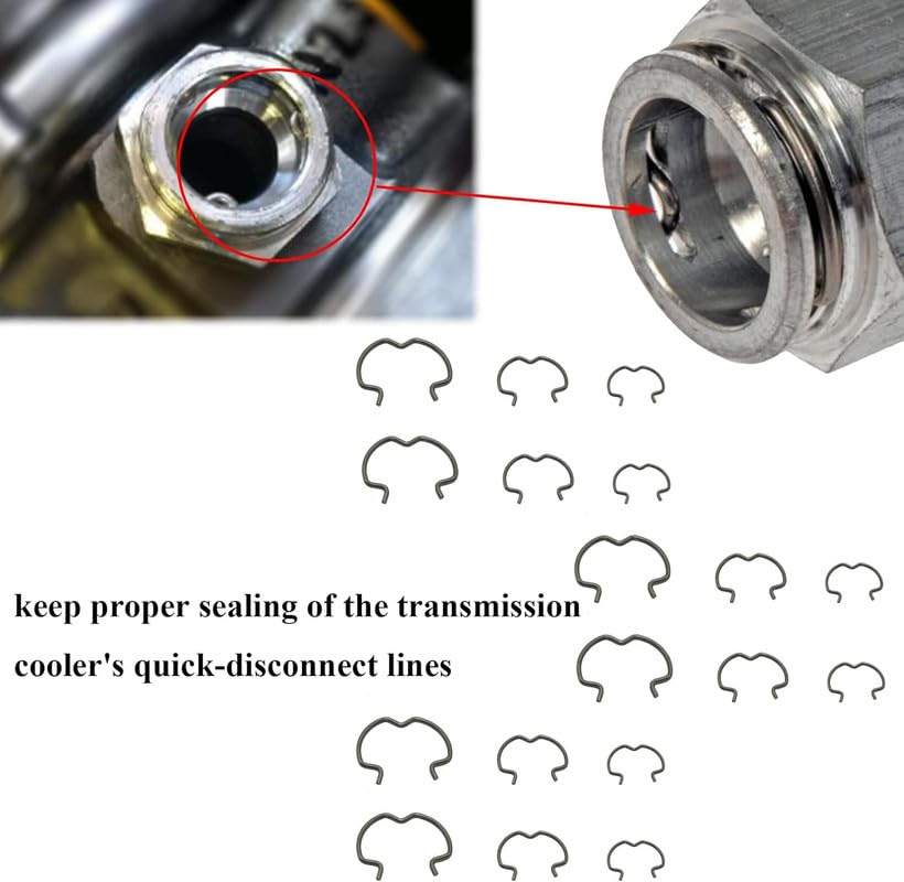 18 Pcs 800-801 Quick Connector Clips, 6-3/8'', 6-1/2'', 6-5/8'', Transmission Cooler Line Clips, 3 Different Size