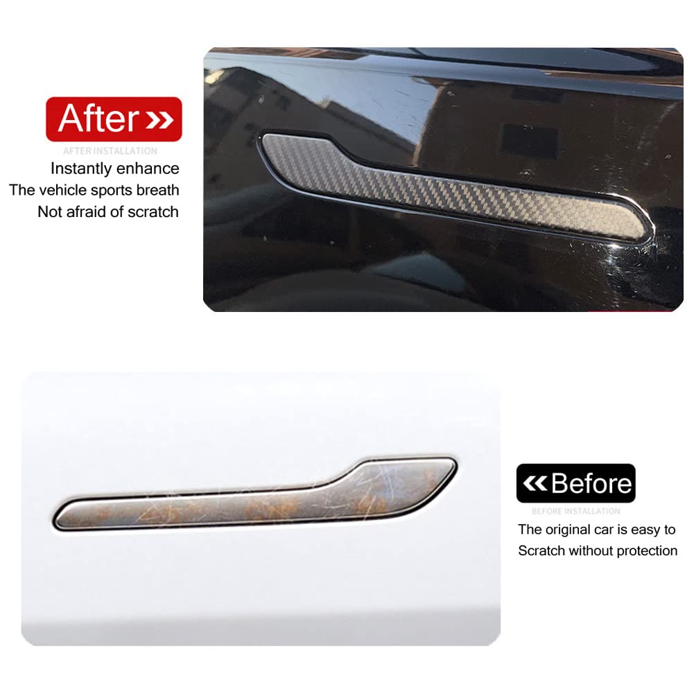 YJMOTOR Fit Tesla Model 3 and Modle Y 2017-2025 Door Handle Decoration Cover,for Car Door Handle Sills Protection Wrap Accessori