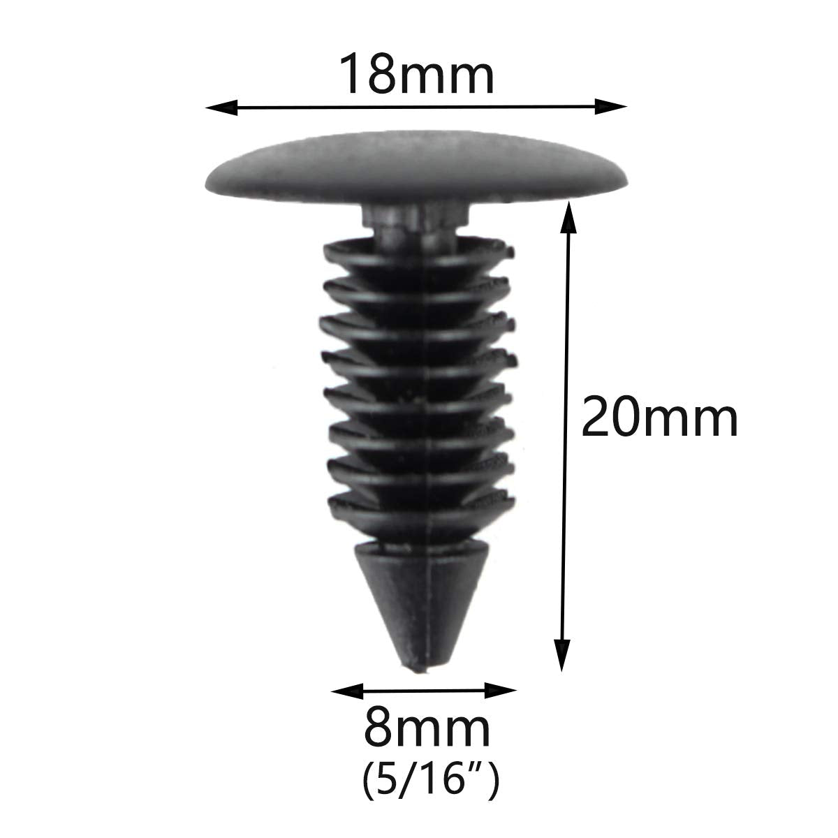 Autokay 100Pcs 8Mm Bumper Clips Auto Car Hole Plastic Rivets Fastener Fender Push Pin New