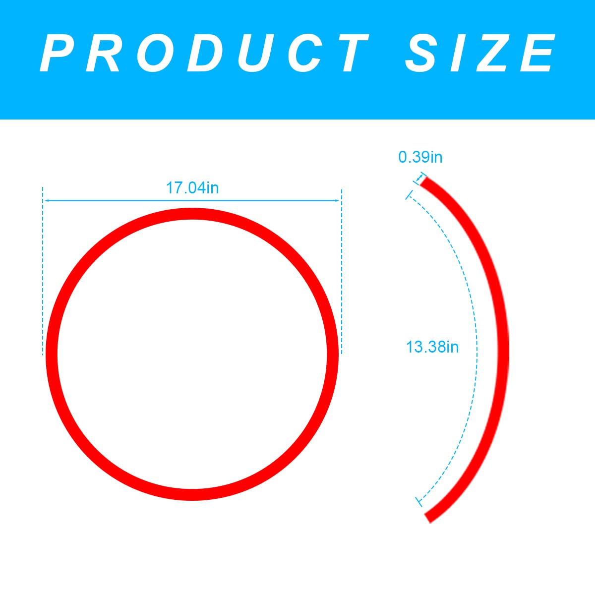 Blilo 16PCS Reflective Wheel Rim Stripe Decals, 17-19 Waterproof Car & Motorcycle Accessories, Red Safety Stickers