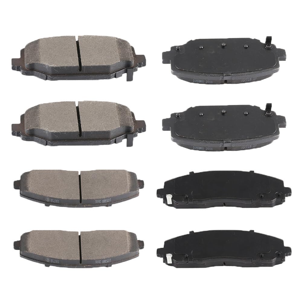 Eccpp D1589-8800 D1596-8811 Front & Rear Semi Metallic Disc Brake Pad Set Fit For Chrysler Town & Country 2012-2016,For Dodge Gr