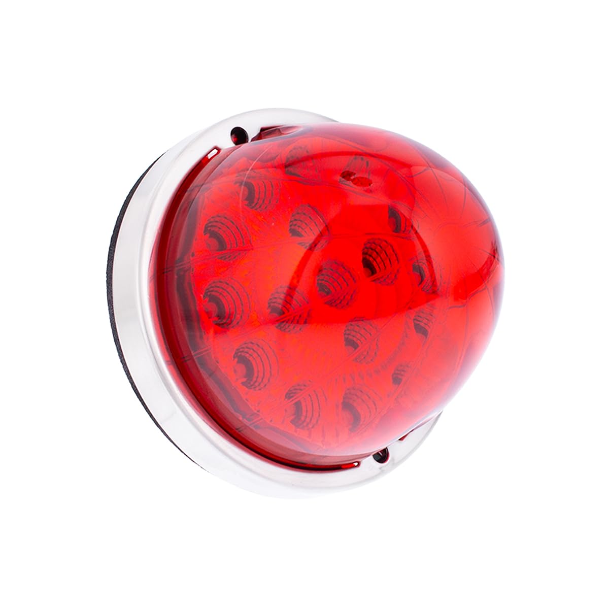 United Pacific 39658 17LED Dual Function Watermelon Clear Reflector Flush Mount Cab Light Kit w/Low Profile Bezel - Red LED/Red