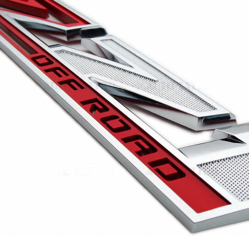 2Pack 2019-2025 Oem Z71 Off Road Emblems Side Decals Badges Compatible With Fits Silverado Offroad Parts 84632695 (Chrome Red)