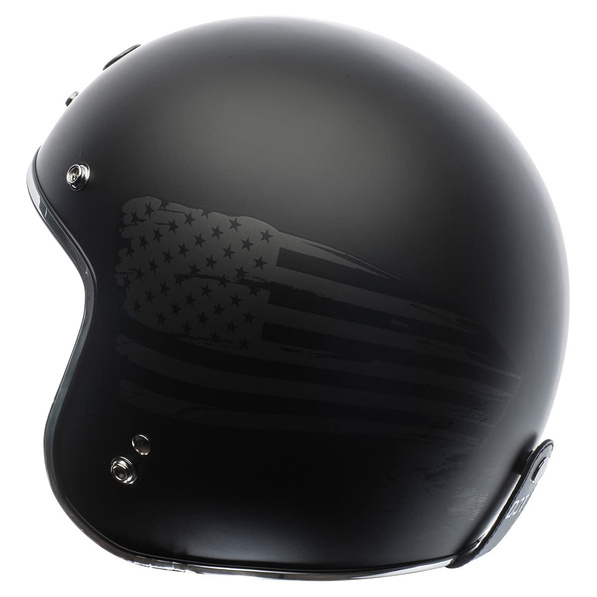 Torc T50 Route 66 3/4 Helmet With 'Black Flag' Graphic (Flat Black, Small)