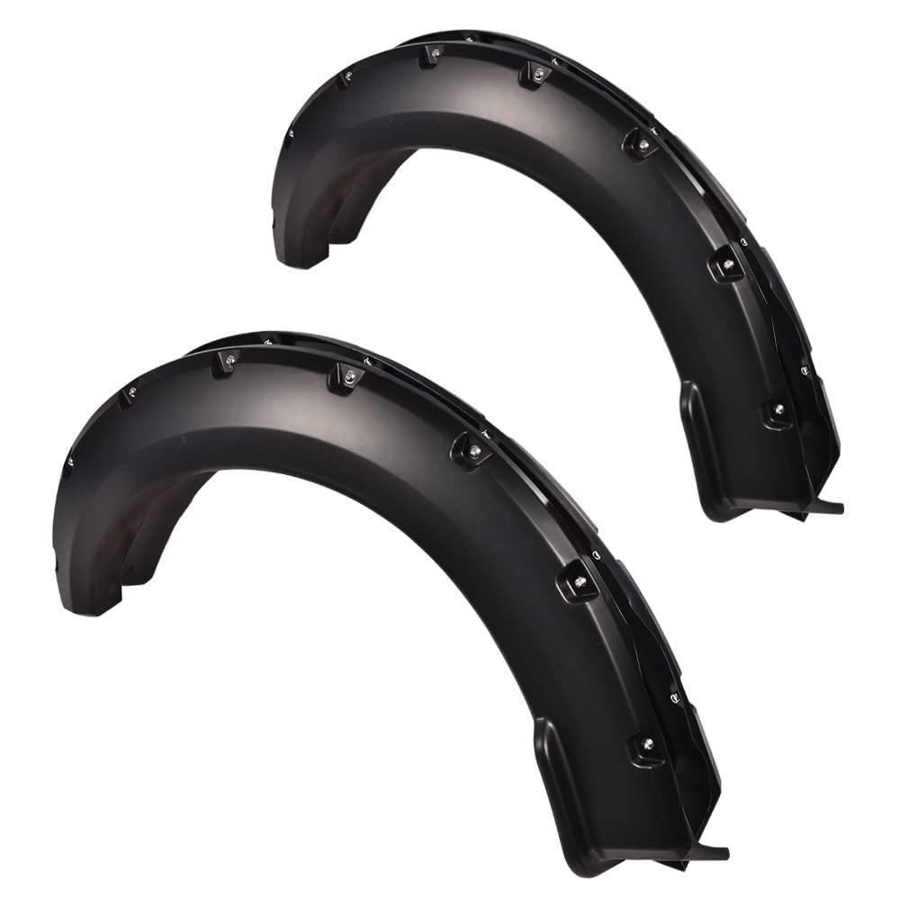 PIT66 4PCS Smooth Pocket-Rivet Wheel Fender Flares, Compatible with 2015 2016 2017 Ford F150 Styleside with 67.0'' / 78.8'' / 97