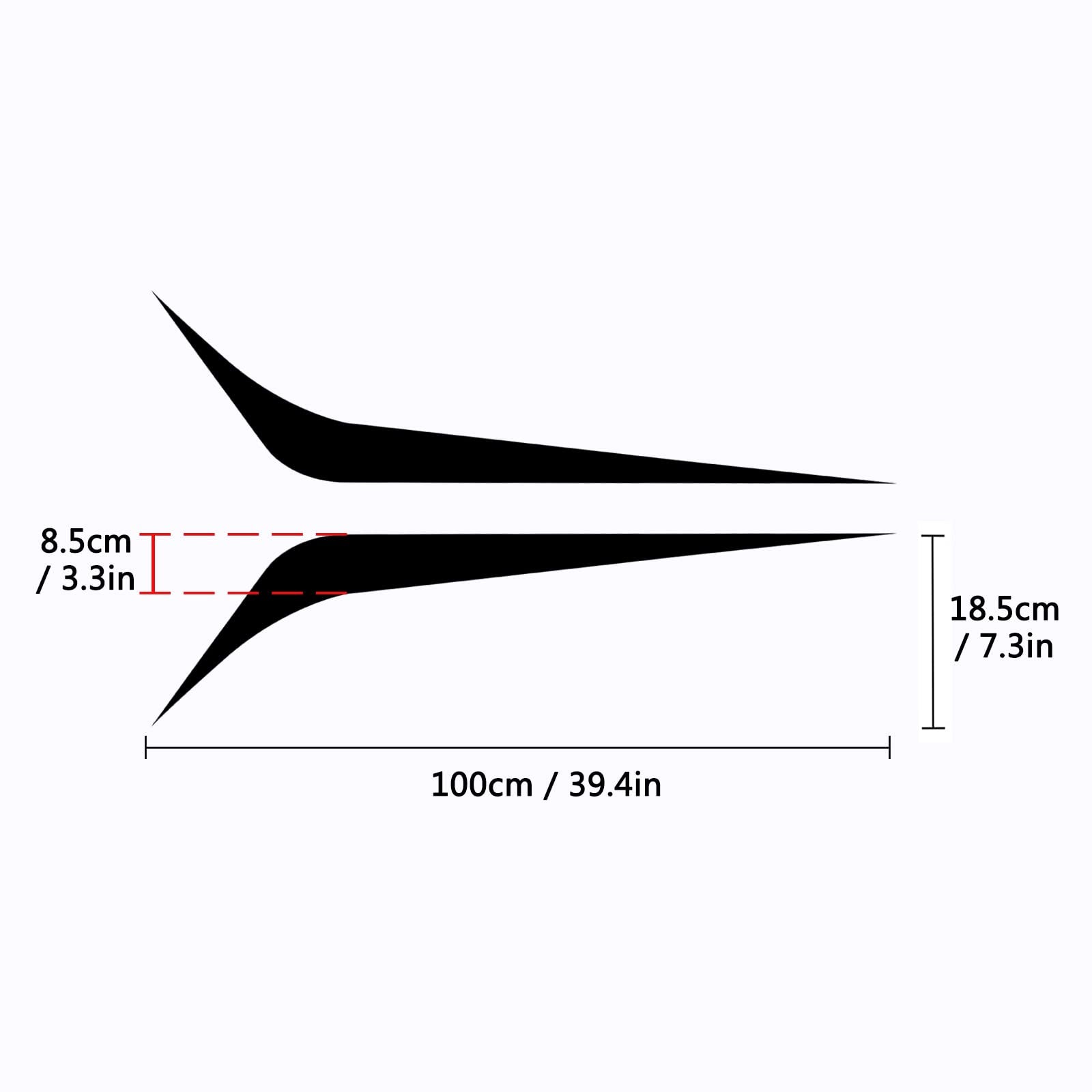 Lanzmyan 39.4''X7.3'' Vinyl Car Hood Stripes Sticker,Racing Stripes For Cars,Automotive Exterior Accessories Decoration 2Pcs(Black)