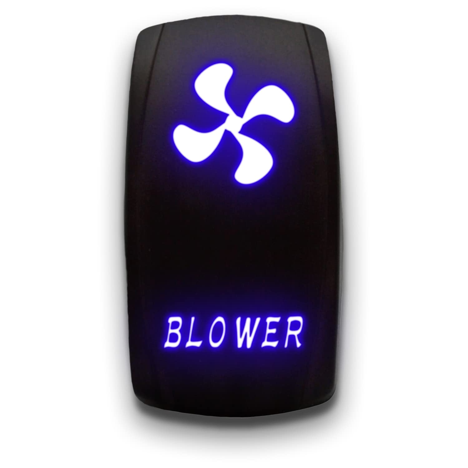 Blower - Blue - Laser Etched Toggle Switch 20A 12V - Vertical Rocker Switch 5-Pin Dpst