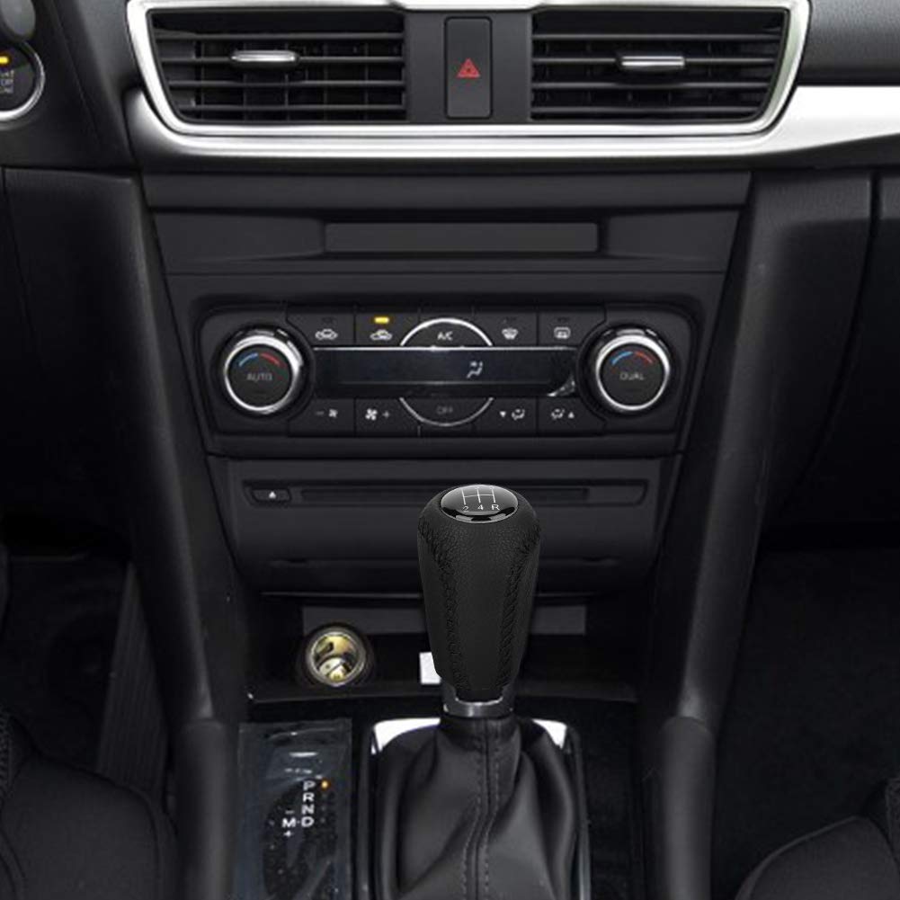 Qiilu Car 5 Speed & 6 Speed Manual Gear Shift Lever Knob Stick Head Fit For Mazda 2005 2006 2007 2008 2009 2010 2011 Shifter Knob(5 Speed)