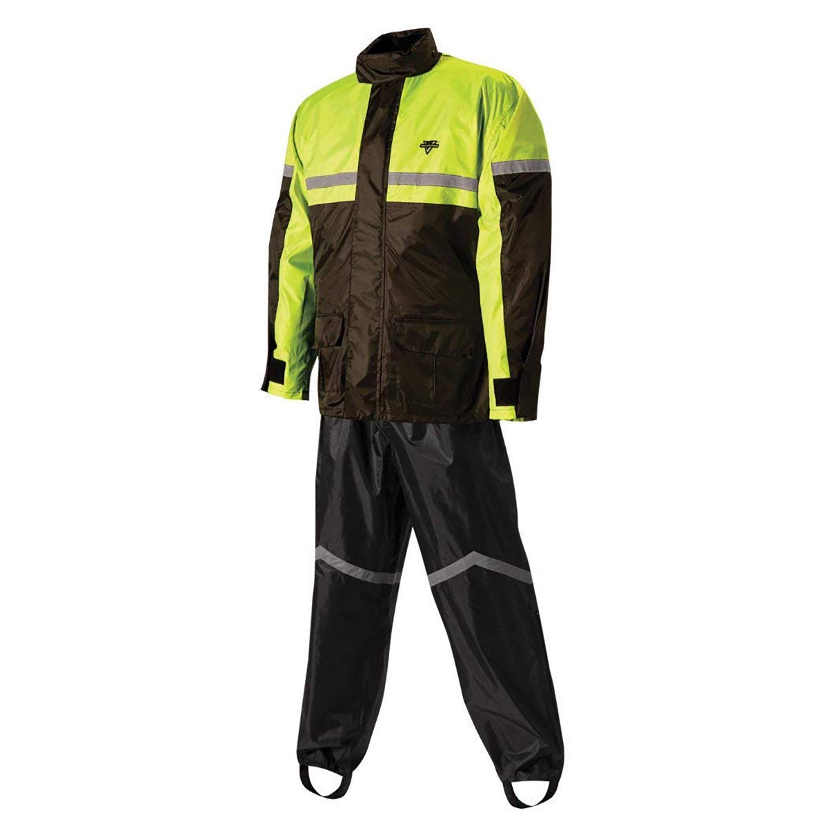Nelson Rigg Stormrider Rain Suit; 100% Waterproof, Pants and Jacket Included with Reflective striping (Hi-Vis Yellow/Black, Larg