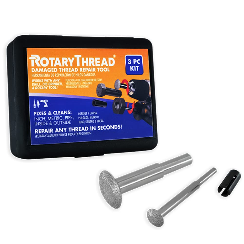 Rotary Thread Repair Kits - Faster & Easier to Chase, Restore & Clean Internal or External Threads, All in One Universal Thread 