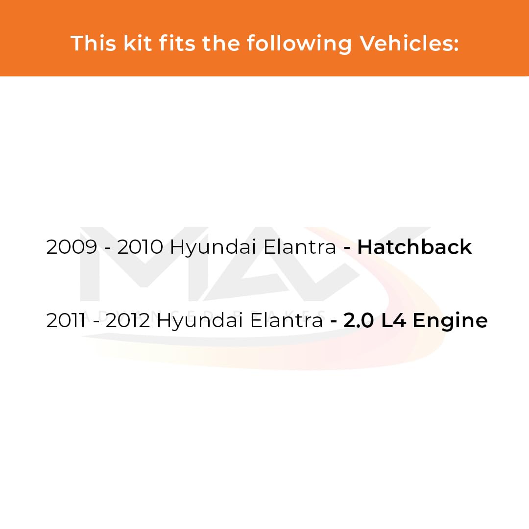 Max Advanced Brakes Front Brake Kit For 2009 2010 Hyundai Elantra Hatchback 2011 2012 Hyundai Elantra 2.0 L4 Engine Replacement Premium Oe Disc Brake Rotors And Ceramic Brake Pads