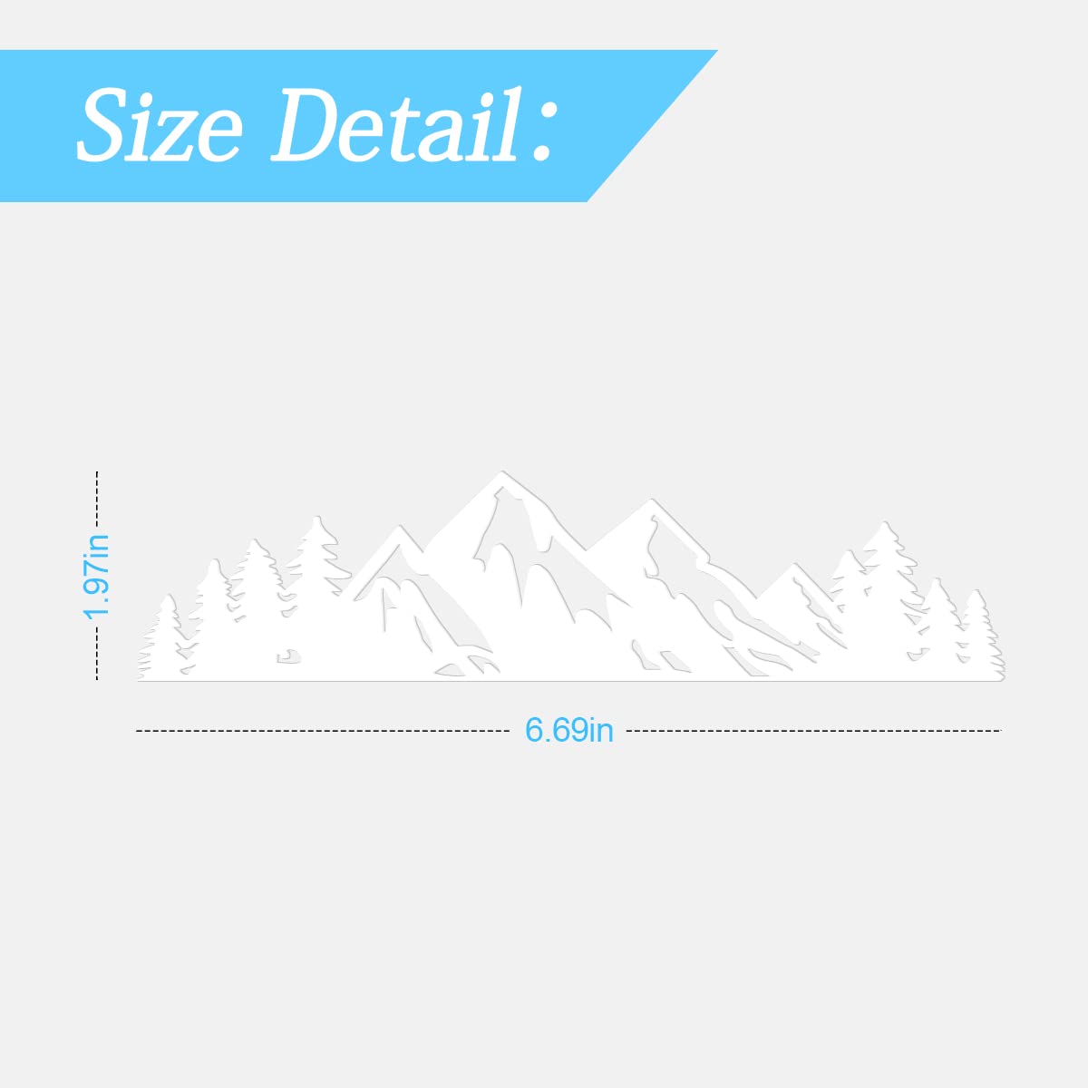 7 Inch Snow Mountain Tree Stickers - Mountains Graphic Logo Decals, Premium Badge Decals For Car Trunk Tailgate Emblem, Car Deco