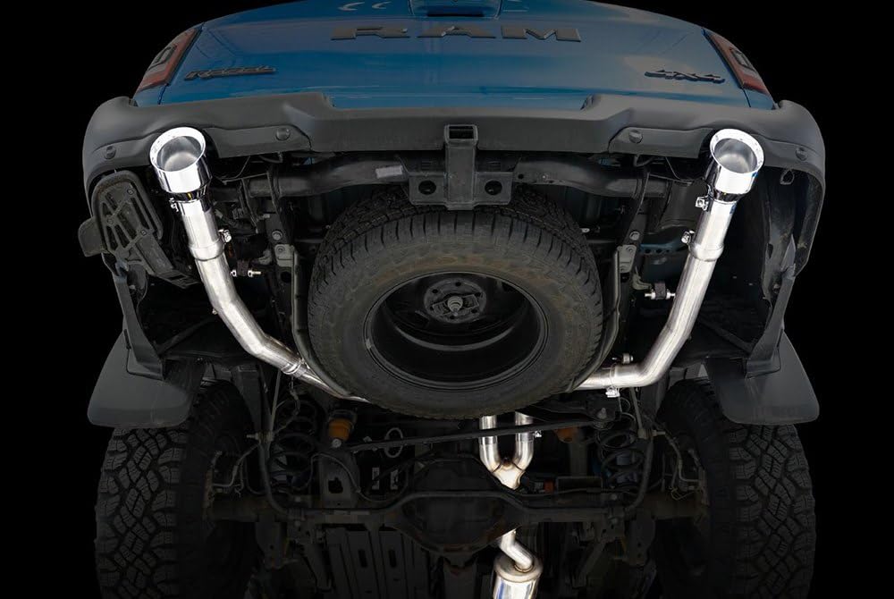 Awe Tuning 19-21 Ram 1500 5.7L (W/Cutouts) 0Fg Dual Rear Exit Cat-Back Exhaust - Chrome Silver Tips - 3015-32005