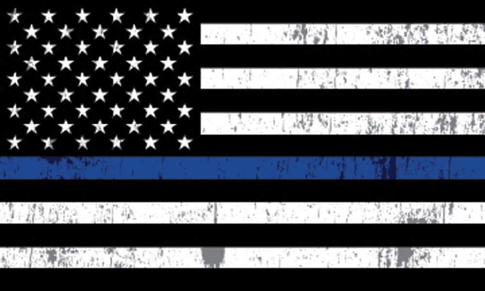 Rogue River Tactical Thin Blue Line Blue Lives Matter Flag Sticker 5X3 Vinyl Decal Support Of Police And Law Enforcement Officer