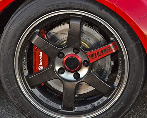 Montree Shop Jdm Reflective Rays Volk Racing Te37Sl Wheel Sticker Decal Red Black Letterdrift
