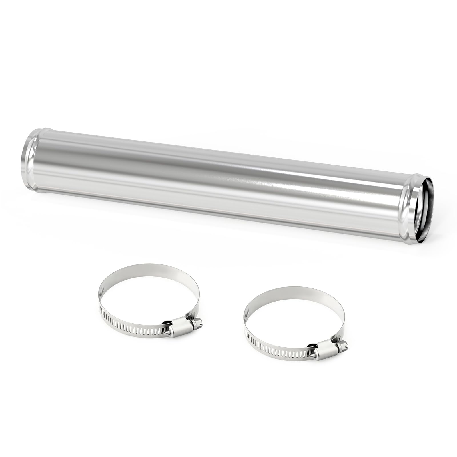 Gasher 1Pcs 12''(300Mm) Aluminum Alloy Tube Aluminum Straight 2.35''Od With Bead Roll, Intercooler Pipe For Intake And Cooling S