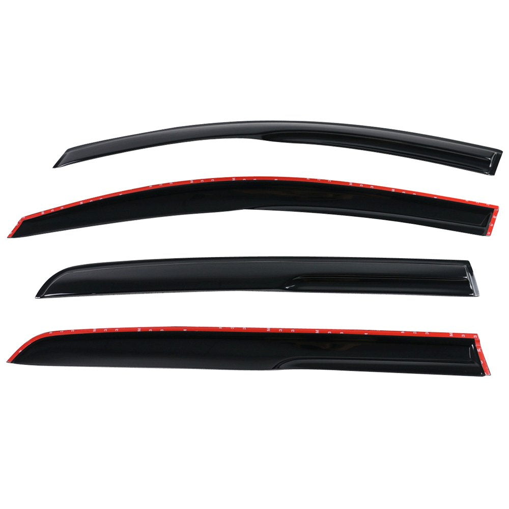 Ikon Motorsports Window Visor Compatible With 2010-2014 Vw Golf Mk6 Gti, Acrylic Smoke Tinted & Semi-Transparent Sun Rain Shade