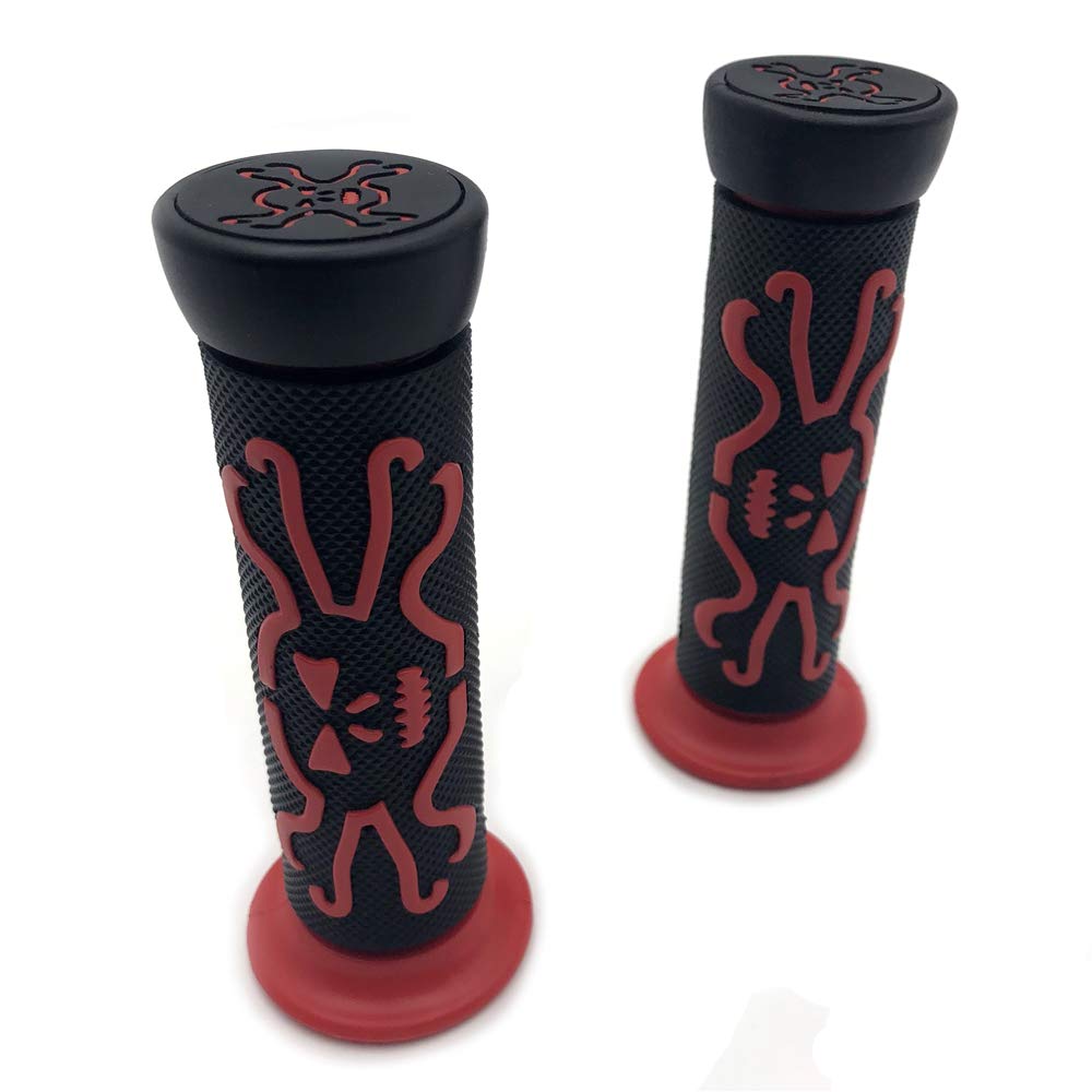Httmt Xh4089-Red-22 Skull Grips Red Quad Atv (7/8 Inches Both Side)