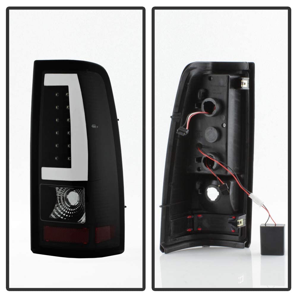 Acanii - For Black 1999-2002 Chevy Silverado 1500 99-06 Gmc Sierra Led Tube Tail Lights Lamps
