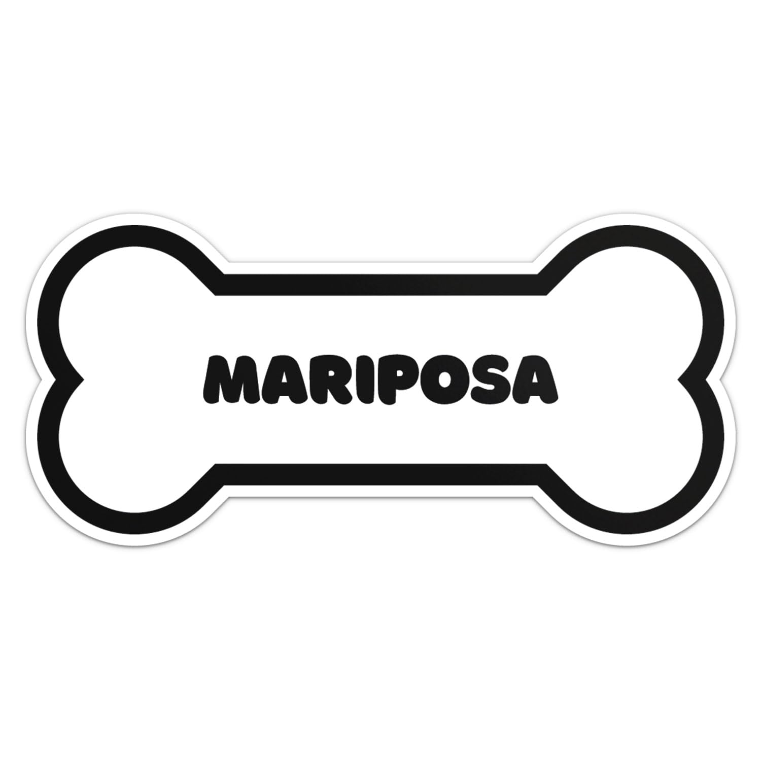 Mariposa Dog Name Sticker - Waterproof Vinyl Decal For Car Bumper, Laptop, Water Bottle, Wall, And Window, Size - 5'' Longer Sid