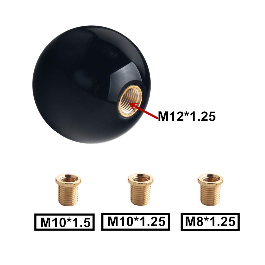 Dewhel Fing Fast Shift Knob 6 Speed Short Throw Shifter M12X1.25 M10X1.5 M10X1.25 M8X1.25 (Black)