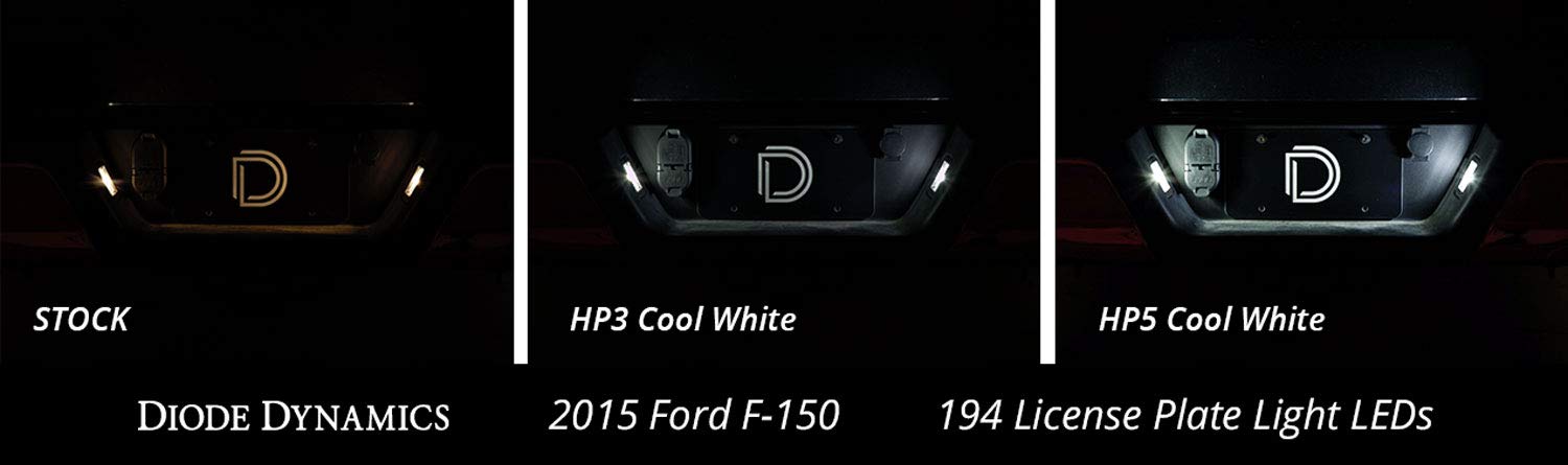 Diode Dynamics License Plate Leds Compatible With Ford F-150 2018-2024 (Pair), 194 Smd2 Cool White (6000K)