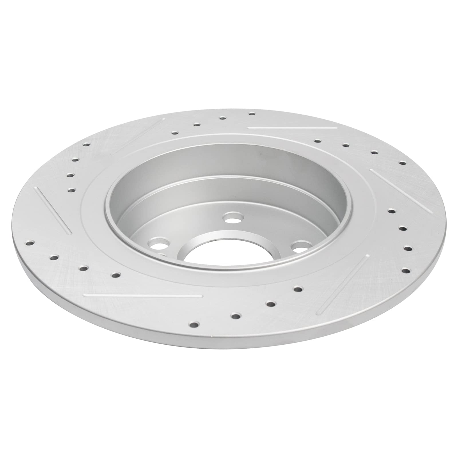 Trq Rear Performance Brake Rotors Set Premium G-Coated Cross Drilled & Slotted Compatible With 2012-2015 Mercedes-Benz C250 2008