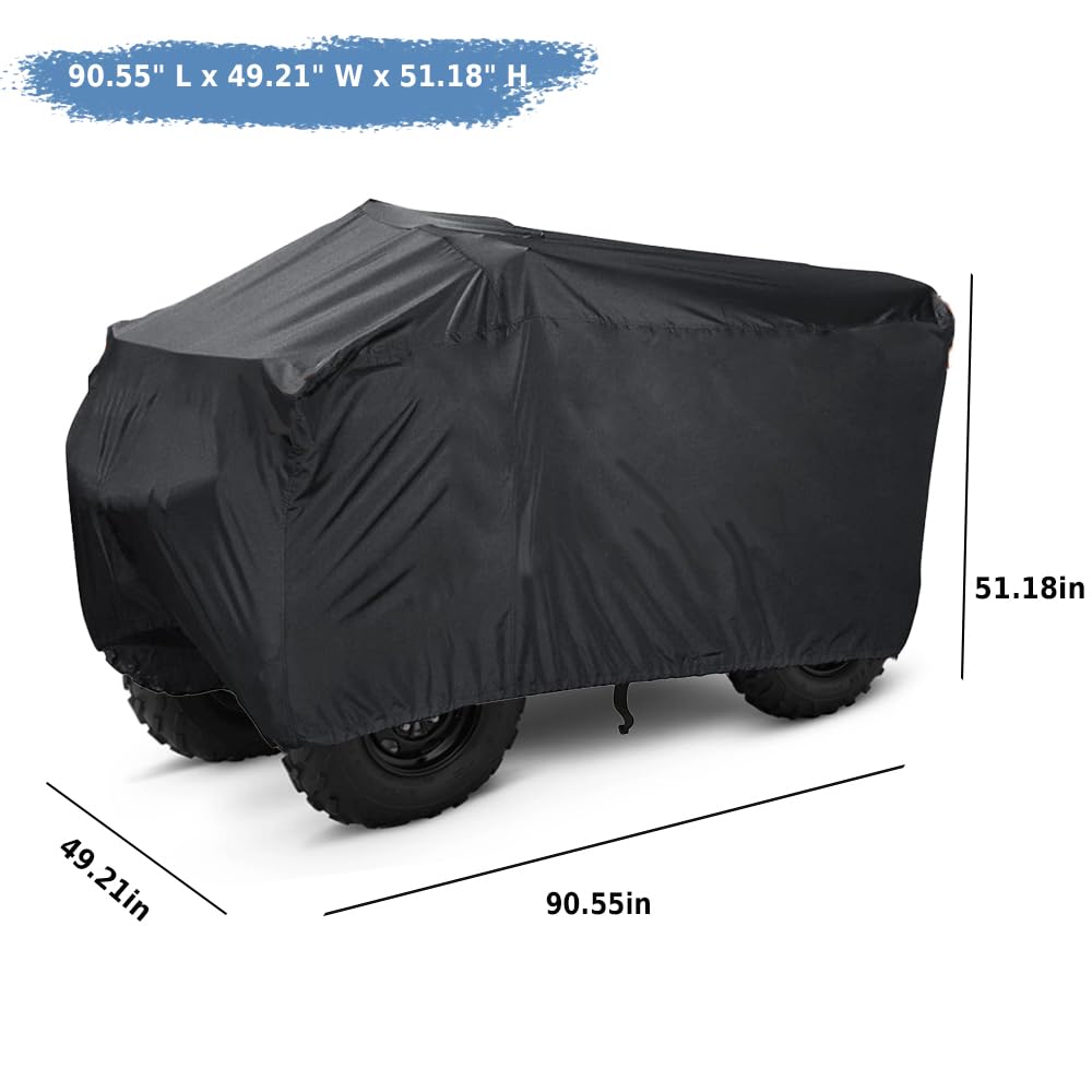 YONQIFON Large ATV Cover for 4 Wheelers ATV Covers 420D Heavy Duty Waterproof, Quad Cover All Weather for CFMOTO Cforce,Polaris