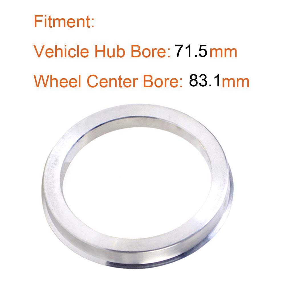 Zhteapr 4Pcs Wheel Hub Centric Rings 71.5 To 83.1 Od=83.1Mm Id=71.5Mm Aluminium Alloy Wheel Hubrings 83.1 To 71.5