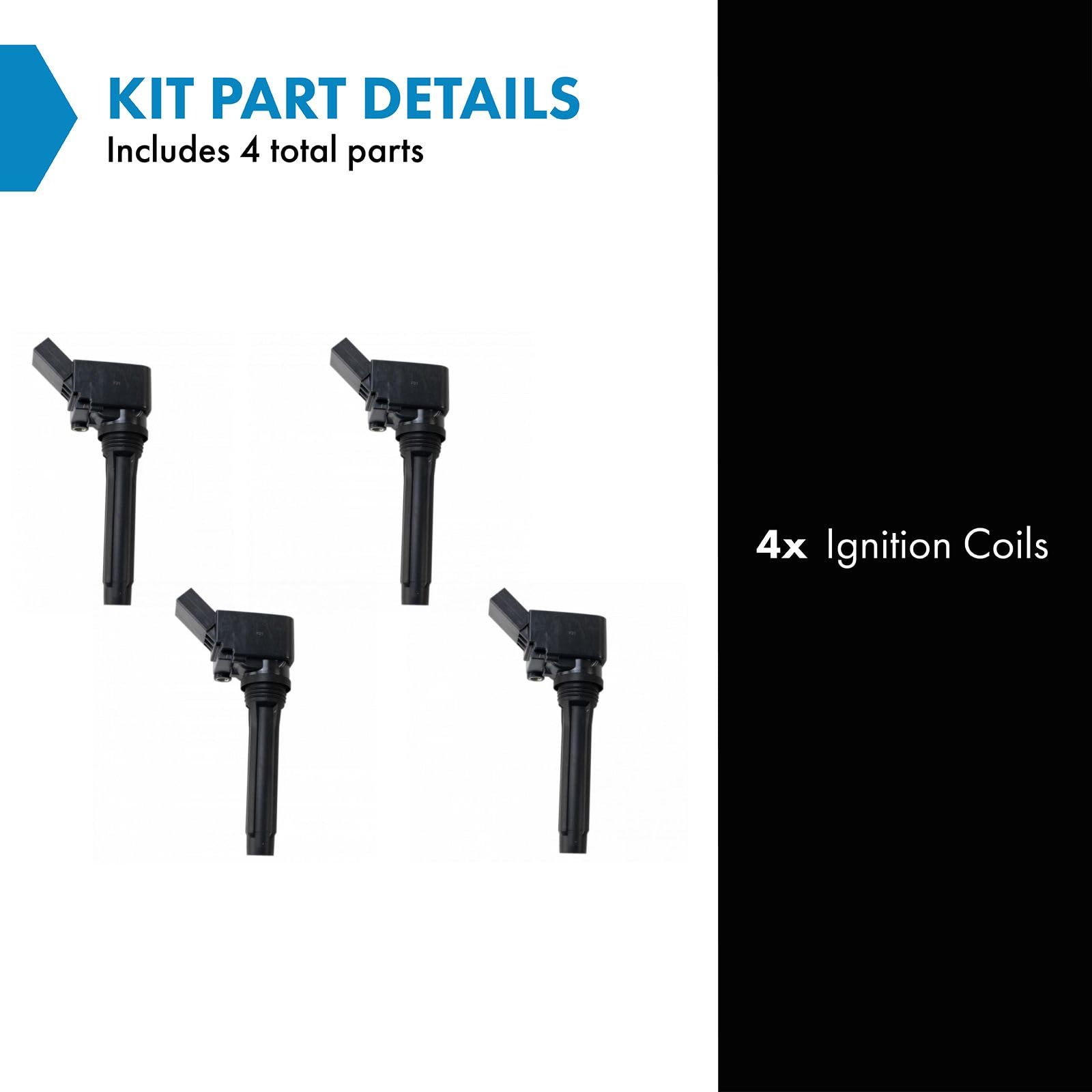 Trq Ignition Coil Set Compatible With 2016-2018 Audi A3 Sportback E-Tron 2019 Volkswagen Golf R 2013-2019 Jetta