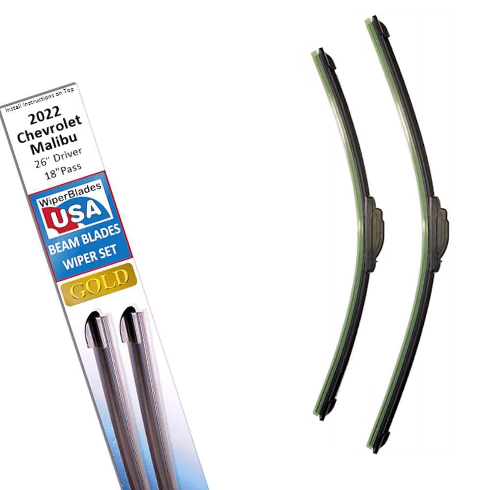 Beam Blade Wipers Set For 2022 Chevrolet Malibu Replacement Set - Wiperbladesusa Gold Beam Wiper Blades Wipers Set