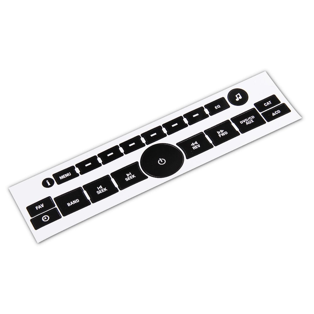 ROCCS 07-14 GM Vehicles Radio Dash Button Repair Kit Decal Fix Ruined Faded Audio Control Sticker Replacement for Denali Acadia 