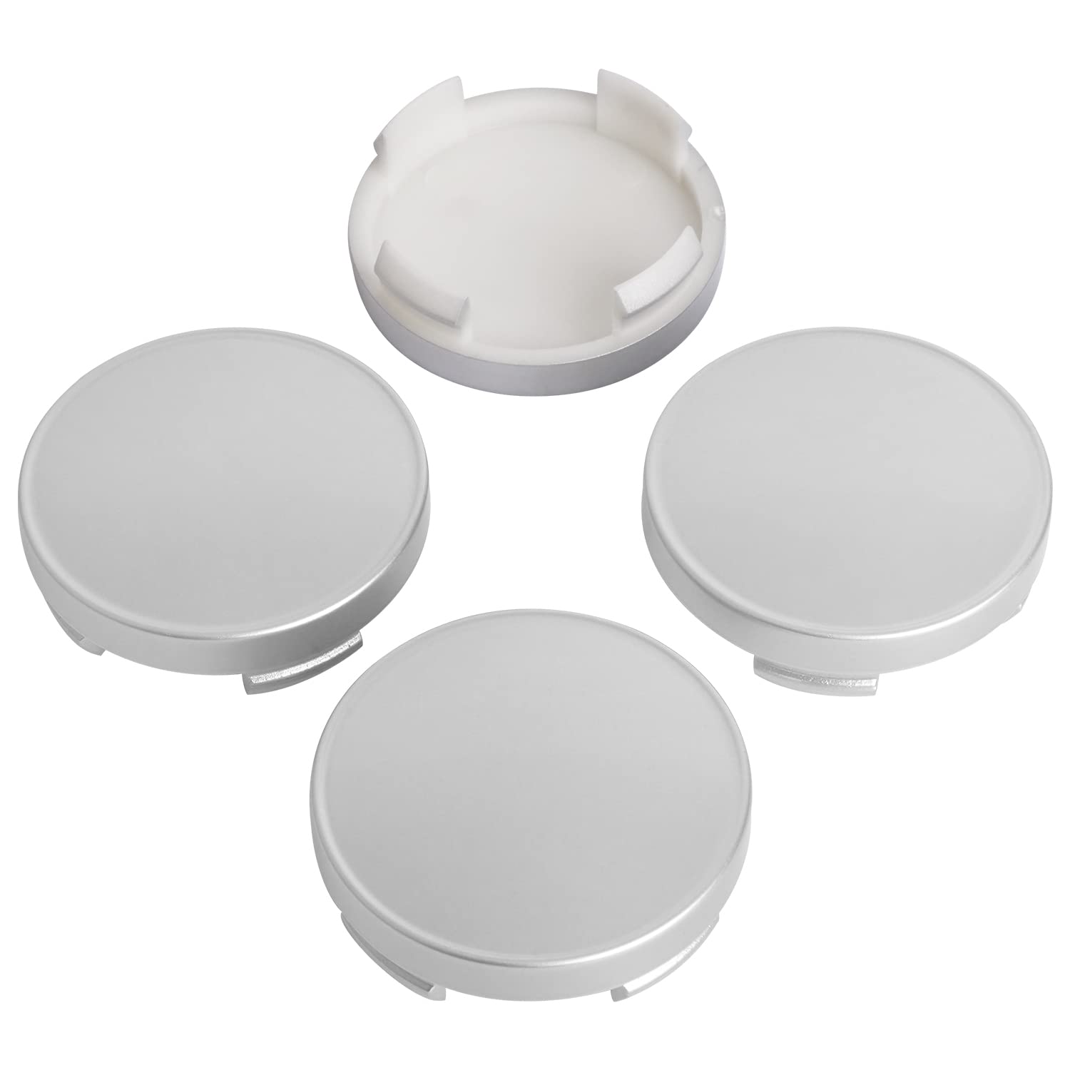 Kitspro 2.15Inch 55Mm Wheel Center Caps For Ford Edge Escape Focus Fusion Rim Hub Caps 6M21 1003 Aa, Pack Of 4 (Silver, Outer 55