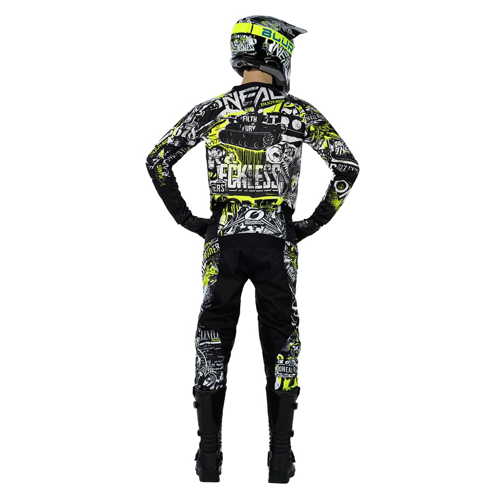 O'Neal 0108-827 Unisex-Adult Element Attack Pant (Black/Hi-Viz, Youth Size 28)