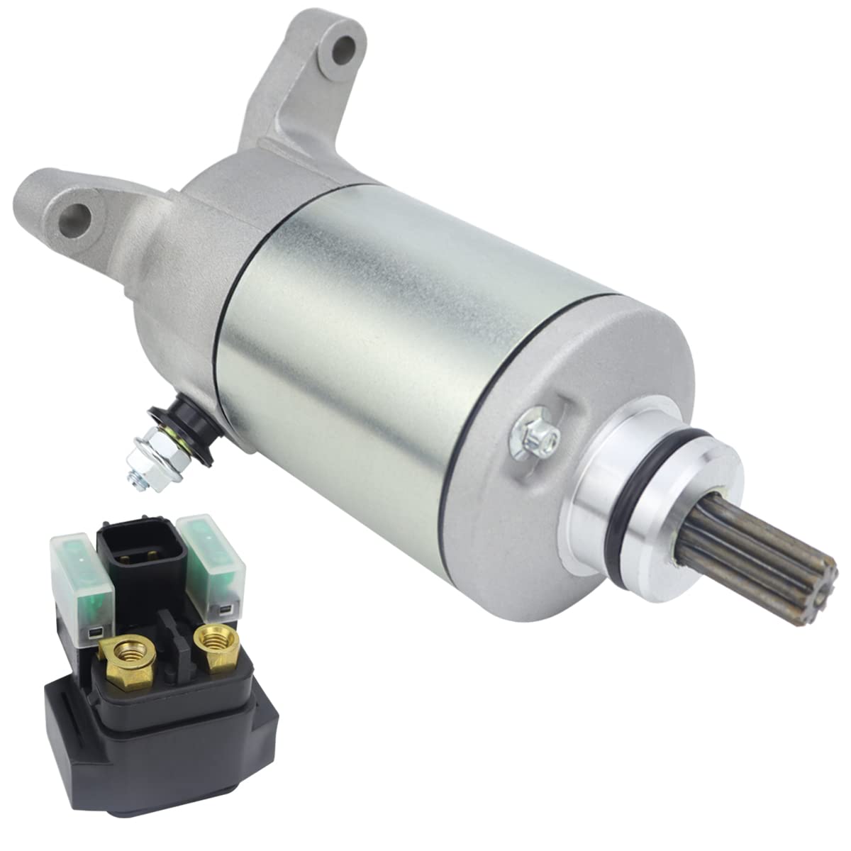 Soarider Starter & Relay For Suzuki Ozark 250 Lt-F250 2002-2014| Quadsport 250 Lt-Z250 2004-2009, 31100-02C10 18808 410-54046 Smu0058 Smu0059 57-2789 495747, Ozark 250 Starter Quadsport 250 Starter