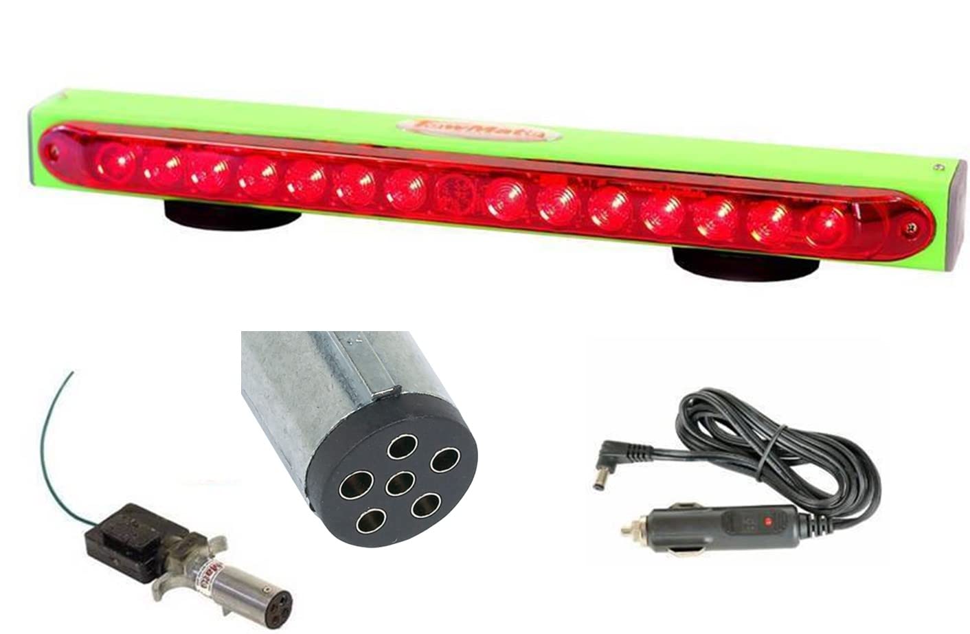 22 Lime Light Wireless Tow Light Bar With 6 Pin Round Transmitter