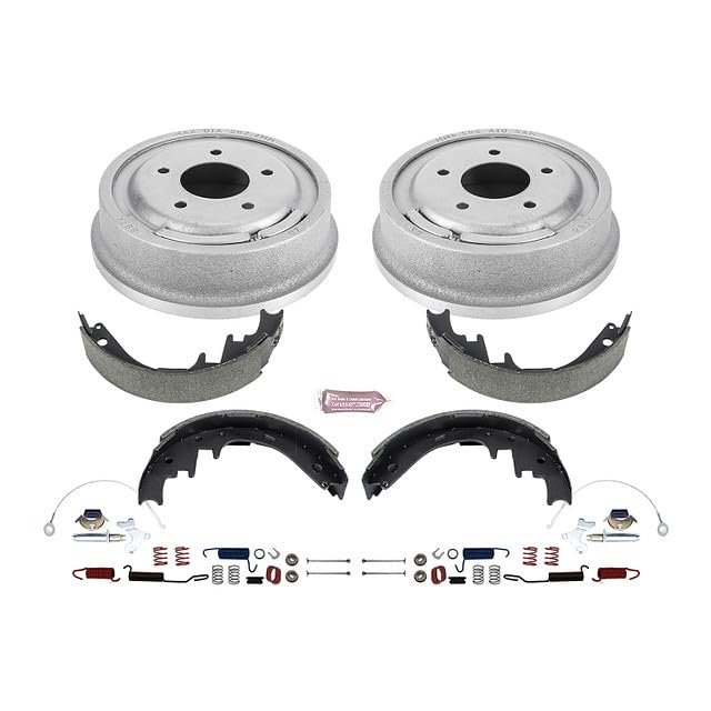 Power Stop KOE15312DK Autospecialty Rear Replacement Brake Kit-OE Brake Drums & Ceramic Brake Pads For Ford E-150 Econoline, For