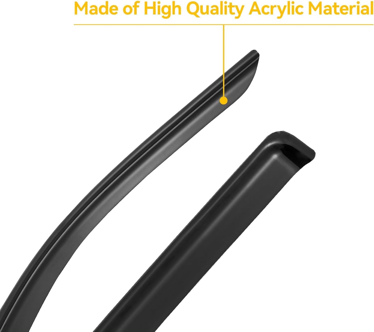 Window Visors Rain Guards For 2019-2025 Dodge Ram 1500 Crew Cab (New Body Style), Out-Channel Window Vent Wind Deflectors Shades