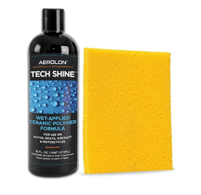 Aerolon Tech Shine Ceramic Coating for Cars - 16 oz Hydrophobic Polish & Sealer, 6-8 Applications - Car Wax & Polish