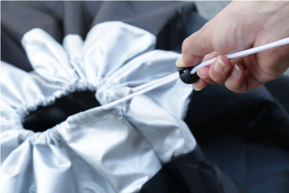 Comily Plus+ 4Pcs/Set 210D Polyester Spare Tire Covers Storage Tote Bags With Handle Fit For 16''-18'' Tyres In Diameter-Black/S