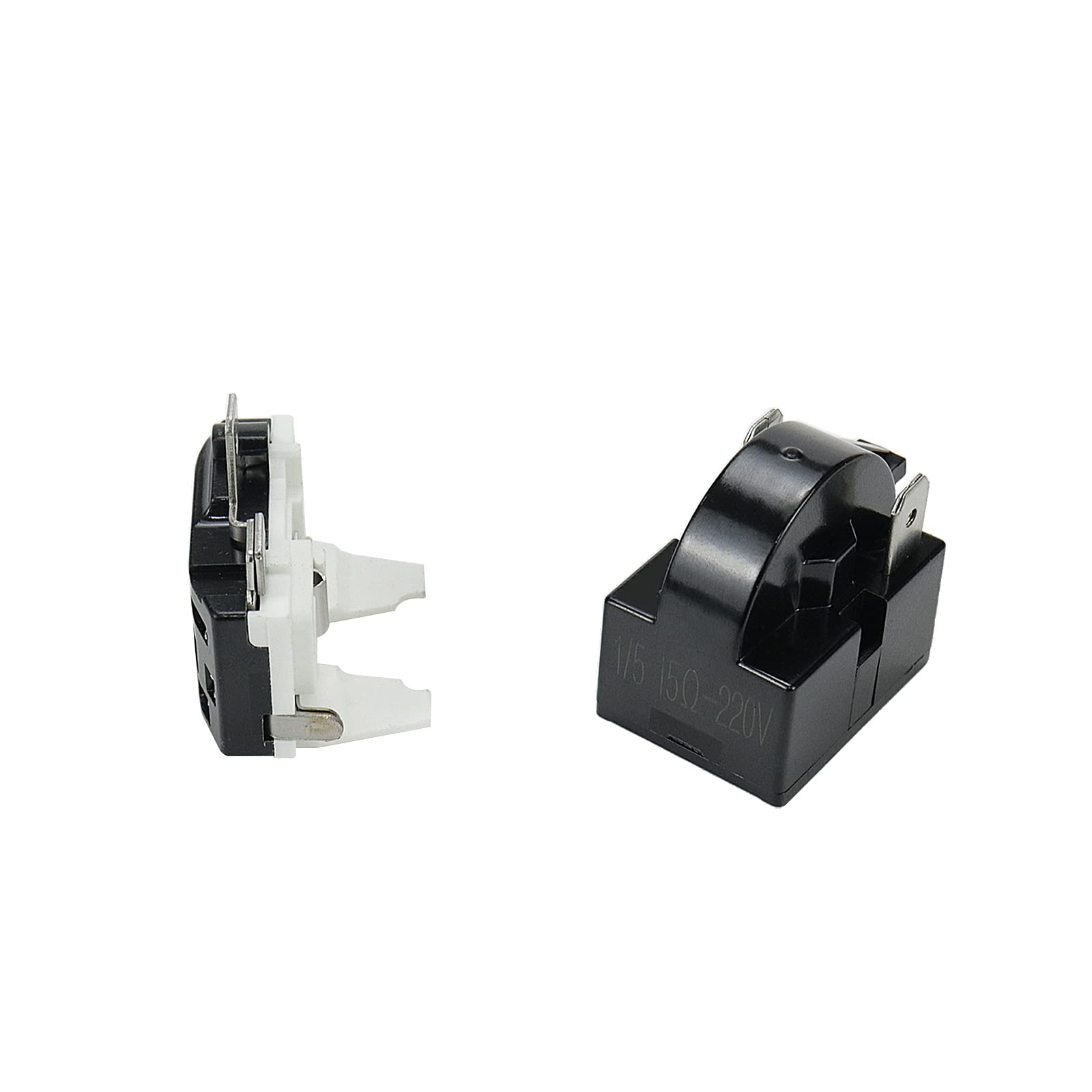 Semetall Refrigerator Starter Relay 4.7 Ptc 2 Pin 15O Refrigerator Starter Relay And 1/5Hp Refrigerator Overload Protector Repla