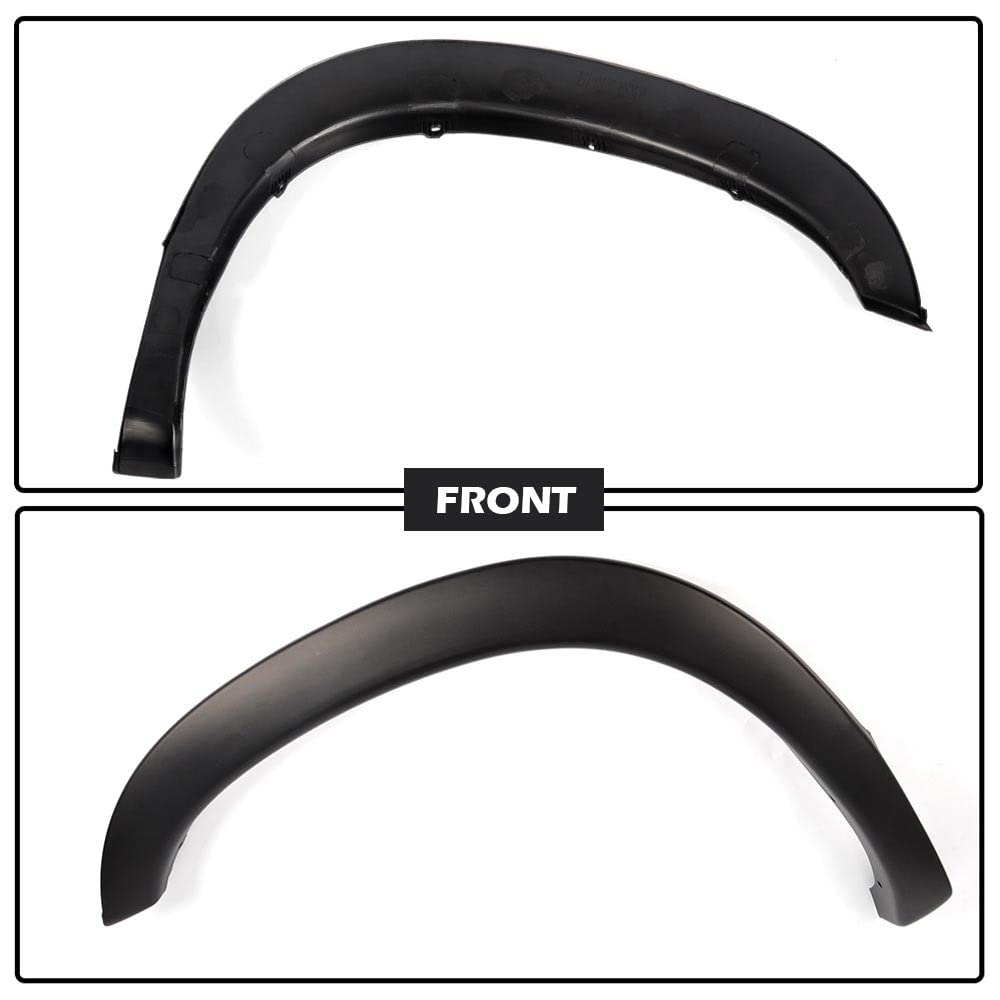 Pit66 Fender Flares, Compatible With 2002-2008 Dodge Ram 1500/2003-2009 Ram 2500 3500 (Do Not Fit Dually Models) Textured Factory Style Black Polypropylene Wheel Cover 55276209Ac