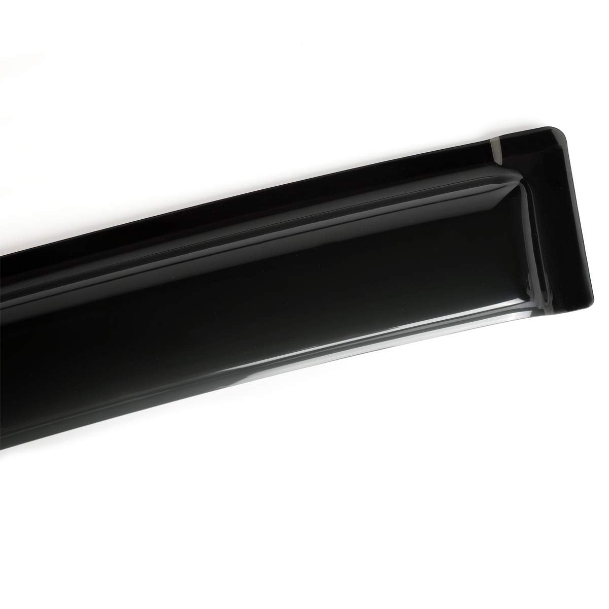 Deebior 4Pcs Original Shatterproof Outside Mount Style Sun Rain Guard Durable Side Window Wind Deflectors Dark Smoke Vent Window